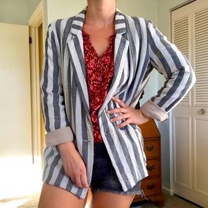 Vintage Stripe Blazer Jacket